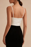 Vestido formal de tirantes finos en blanco y negro sirena con abertura