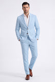 Trajes de hombre de dos piezas, solapas beige con pico simple y pecho simple