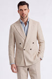 Trajes de hombre de dos piezas, cruzados con pico beige, cruzado y cruzado