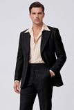 Trajes de hombre de solapa con solapa con pico negro