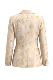 Traje de mujer ajustado de dos piezas de dos piezas de Jacquard Peak Lapel