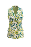 Trajes de mujer de solapa Peak Peak Floral Grey Blue Jacquard