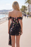 Vestido negro bodycon bodycon flores de bienvenida con banda