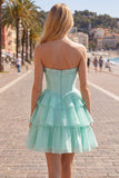 Vestido de bienvenida a casa de capas de corsé A-Line A-Line Sweetheart