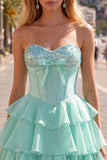Vestido de bienvenida a casa de capas de corsé A-Line A-Line Sweetheart