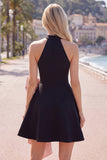 Vestido corto de bienvenida de bienvenida con cuello en línea en A y cuello en forma de línea en forma de línea en forma de A, vestido de bienvenida corto con lazo grande