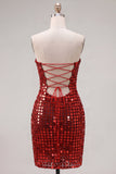 Vestido de bienvenida a casa con bodycon dorado sin tirantes y brillante