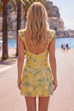 Vestido de Homecon Bodycon Sweetheart bordado con lentejuelas amarillas