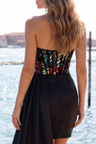 Vestido de Homecoming de Homecoming Corsé Transparente Corsé Transparente con Lentejuelas y Fajilla Sweetheart Red Bodycon Corsé Transparente