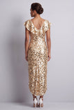 Vestido de la madre de la novia Midi Mother Of the Bride plata de plata de cuello en V con cuello en V