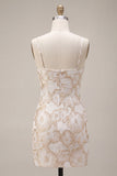 Vestido mini Jacquard floral Bodycon Bodycon tirantes finos