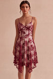 Mini vestido floral de tirantes finos marfil A-Line