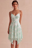 Mini vestido floral de tirantes finos marfil A-Line