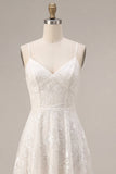 Mini vestido floral de tirantes finos marfil A-Line