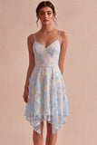 Mini vestido floral de tirantes finos marfil A-Line