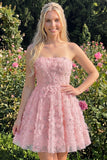 Vestido de bienvenida floral con cuentas y cordones de Dusty Rose Rose, Sweetheart A-Line