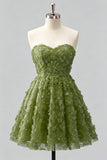 Vestido de bienvenida floral con cuentas y cordones de Dusty Rose Rose, Sweetheart A-Line
