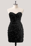 Bodycon Strapless Floral Corset transparente Corset de lentejuelas Vestido de Homecoming con encaje en la espalda