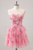 Vestido de bienvenida de chiffon floral de chiffon azul claro azul claro