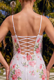 Vestido de bienvenida de bienvenida con Bodycon blanco blanco brillante de tirantes finos florales con lentejuelas