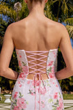 Vestido de bienvenida con lentejuelas florales de Corazón brillante Corazón Blanco Keyhole con lentejuelas y encaje en la espalda