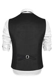 Chaleco negro de solapa con pico y pecho simple con solapas de hombre y cuentas