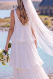 Vestido de novia Maxi Elopement blanco sin mangas y escote en V