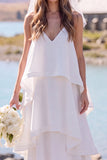 Vestido de novia Maxi Elopement blanco sin mangas y escote en V