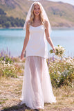 Vestido de novia Maxi Elopement de tul sin tirantes blanco y funda