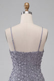 Bodycon vestido corto de bienvenida con volantes cortos de finos florales de lavanda lavanda polvorienta