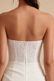 Vestido de mini despedida de soltera blanco bodycon tirantes con encaje