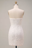 Vestido de despedida de novia Sweetheart White Floral Bodycon