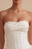 Vestido de despedida de soltera Sweetheart con Corsé blanco de Línea A Floral y Volantes