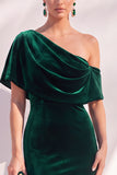 Vestido formal largo asimétrico asimétrico de sirena burdeos