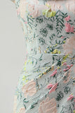 Vestido largo de madre de la novia de jacquard floral descubierto