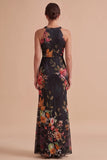 Vestido de invitado de boda Maxi de ojo de cerradura con funda en negro