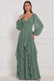 Espresso A-Line, mangas abullonadas Maxi con volantes