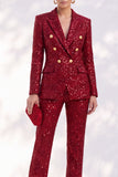 Trajes de mujer de solapa de dos piezas con doble cruzado, de dos piezas, traje de mujer