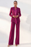 Traje de negocios de mujer en color rojo morado