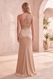 Vestido formal largo de satén de corte sirena y un hombro