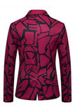 Traje de baile de fin de curso de dos piezas fucsia con solapa muescada