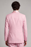 Blazer de graduación masculino de baile de graduación con chale rosa y cruzado
