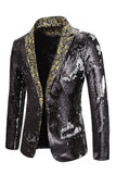 Blazer de graduación Peak, solapa de un solo botón y lentejuelas, para hombre
