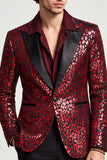 Blazer de graduación de hombre Peak Lapel Burgundy One Button