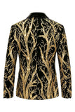 Traje de baile de graduación de hombre con solapa Golden Peak de un solo botón y lentejuelas