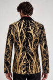 Traje de baile de graduación de hombre con solapa Golden Peak de un solo botón y lentejuelas