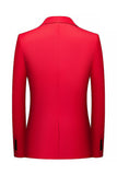 Blazer de graduación rojo de hombre con solapa con muescas de un botón
