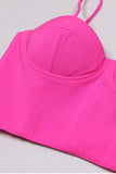 Solapa de pico rosa intenso 3 piezas Trajes de fiesta para mujer