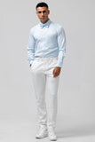 Trajes de novio para hombre de solapa de pico de botonadura sencilla a cuadros blancos