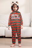 Pijamas familiares a juego de cuadros estampados con copos de nieve verde rojo